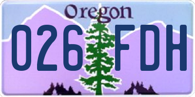 OR license plate 026FDH