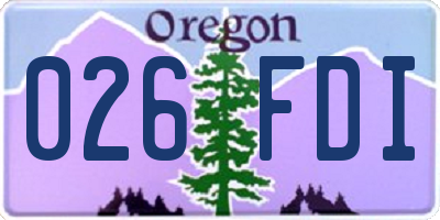 OR license plate 026FDI