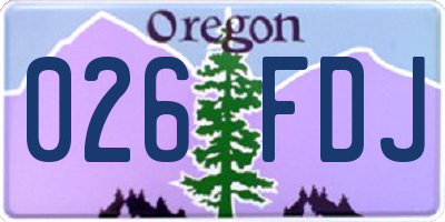 OR license plate 026FDJ
