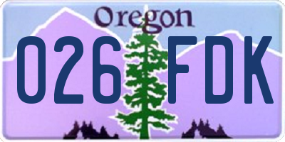 OR license plate 026FDK