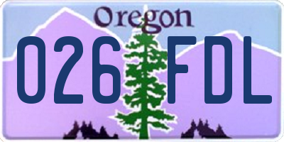 OR license plate 026FDL