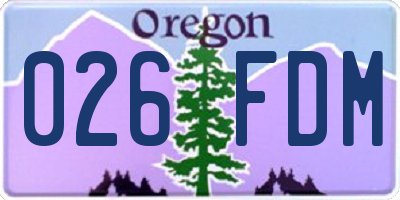 OR license plate 026FDM