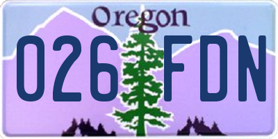 OR license plate 026FDN