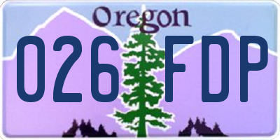 OR license plate 026FDP