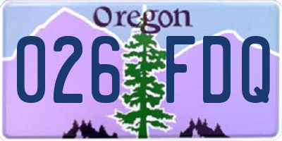 OR license plate 026FDQ