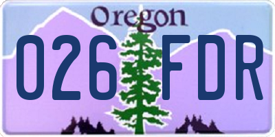 OR license plate 026FDR