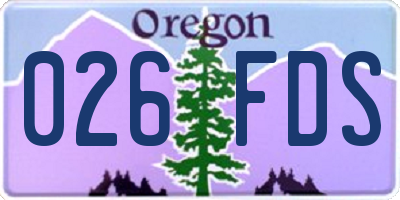 OR license plate 026FDS