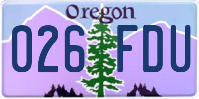OR license plate 026FDU