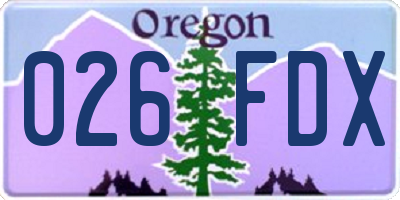 OR license plate 026FDX