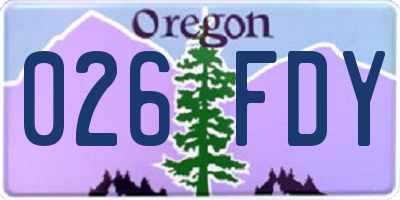OR license plate 026FDY