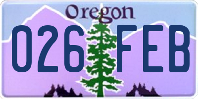 OR license plate 026FEB