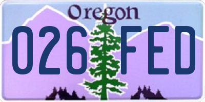 OR license plate 026FED