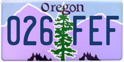 OR license plate 026FEF