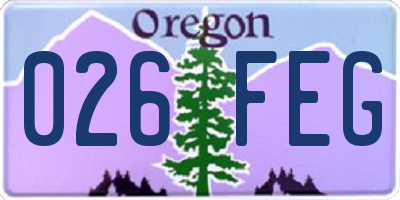 OR license plate 026FEG