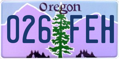 OR license plate 026FEH