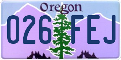 OR license plate 026FEJ