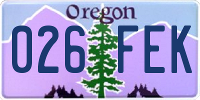 OR license plate 026FEK