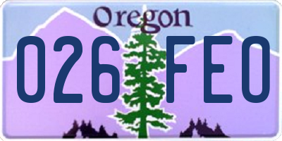 OR license plate 026FEO