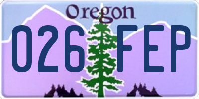 OR license plate 026FEP