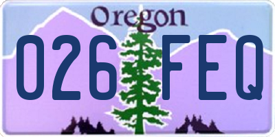 OR license plate 026FEQ