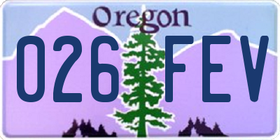 OR license plate 026FEV