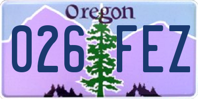 OR license plate 026FEZ