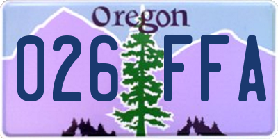 OR license plate 026FFA