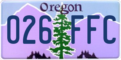 OR license plate 026FFC