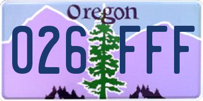OR license plate 026FFF