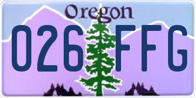 OR license plate 026FFG