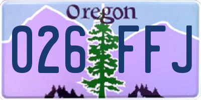 OR license plate 026FFJ
