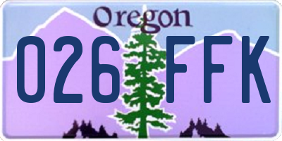 OR license plate 026FFK