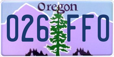 OR license plate 026FFO