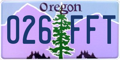 OR license plate 026FFT