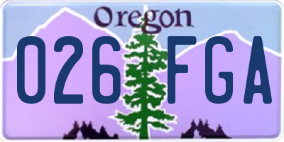 OR license plate 026FGA