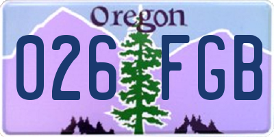 OR license plate 026FGB
