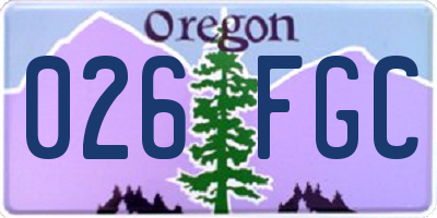 OR license plate 026FGC