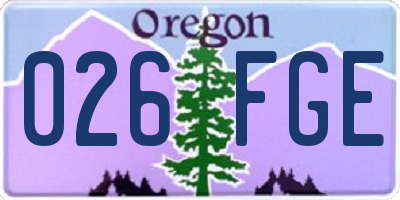 OR license plate 026FGE