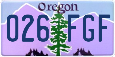 OR license plate 026FGF