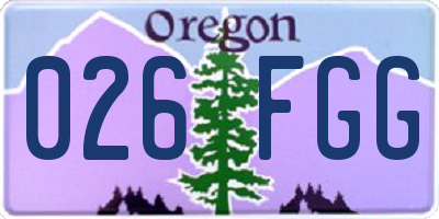 OR license plate 026FGG