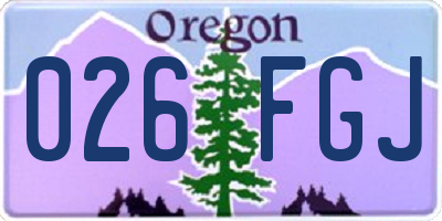OR license plate 026FGJ