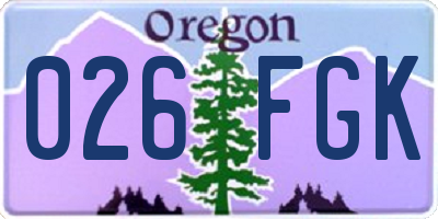 OR license plate 026FGK