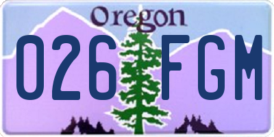 OR license plate 026FGM