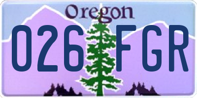 OR license plate 026FGR