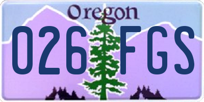 OR license plate 026FGS