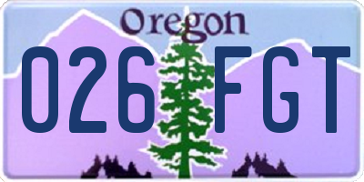 OR license plate 026FGT