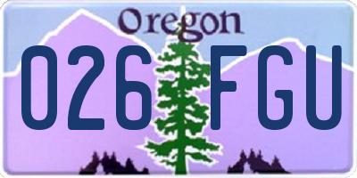 OR license plate 026FGU