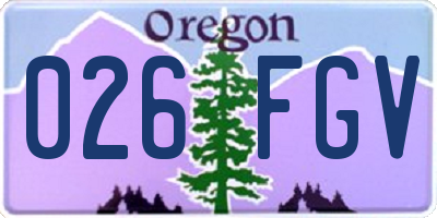 OR license plate 026FGV
