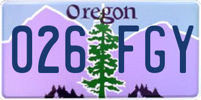 OR license plate 026FGY