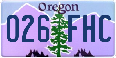 OR license plate 026FHC